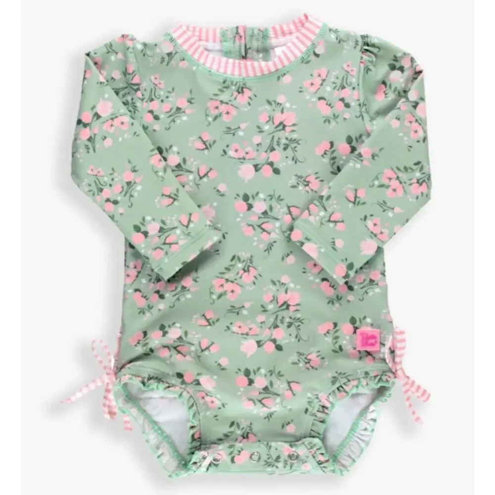 RuffleButts Long Sleeve One Piece Rash Guard Swimsuit (Bundle of 3)